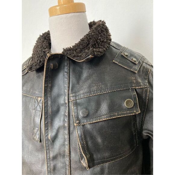 Hawke & Co. Toddler Boys 5 Faux Leather Aviator Jacket - Picture 5 of 11